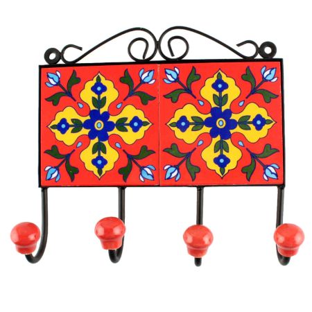 Yellow Flower Ceramic Tile Hook Online